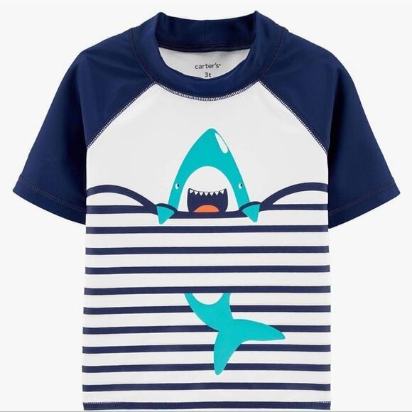 Carter's Boys Rashguard Shark Swin Top 6m - Picture 5 of 5